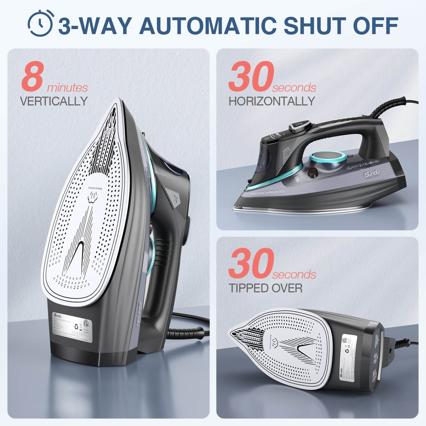 Sundu Steam Iron for Clothes 1700W
