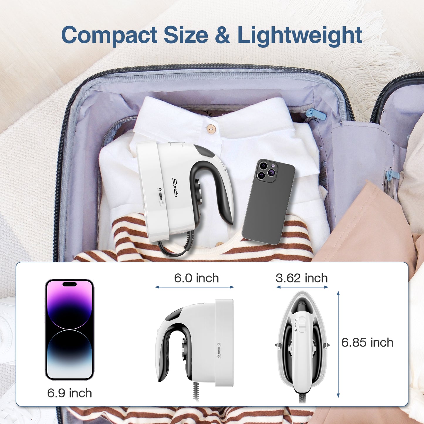 Sundu Mini Portable Steam Iron for Travel