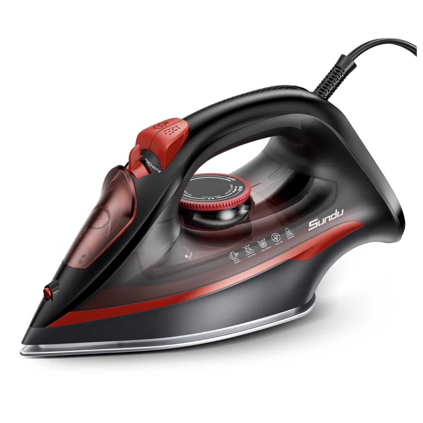 Sundu Red Steam Iron 1500W for Clothes