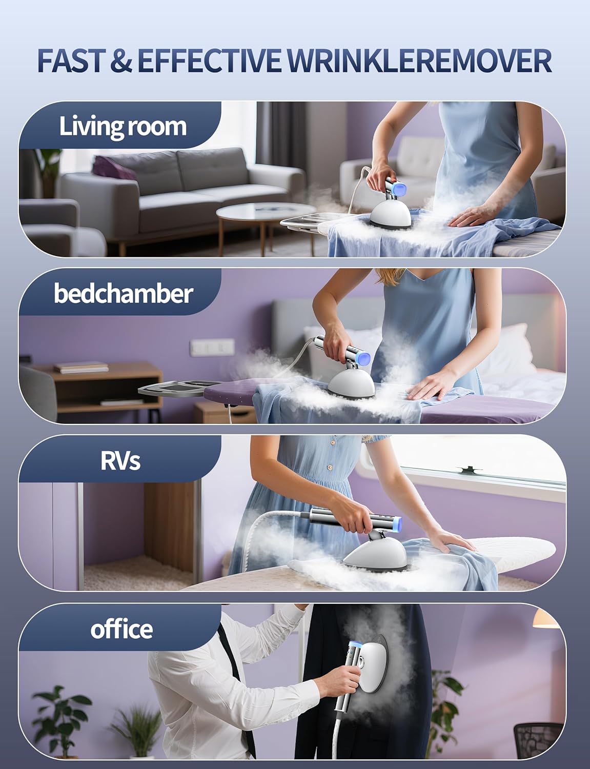 Sundu 1500W 2-in-1 Vertical & Flat Iron Clothes Steamer
