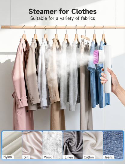 Steamer for Clothes, 2-in-1 Travel Steamer & Iron for Clothes, Portable Handheld Garment Steamer, 15s Fast Heat-up, 1200W, Large Ceramic Heat Panel, Quick Wrinkle Removal, Travel & Home Use
