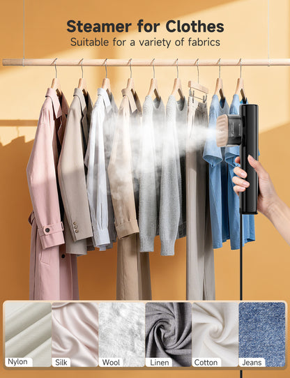 Travel Steamer for Clothes, Portable Handheld Design, Clothing Wrinkles Remover, Strong Penetrating Steam, 1200W Powerful 2 In 1 Steamer & Iron, 100ml Big Capacity, Home, Office, Travel