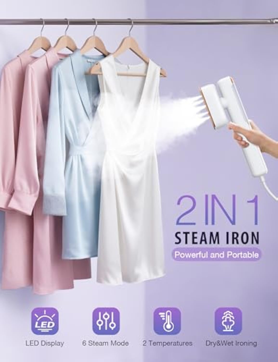 Sundu 2-in-1 Travel Steamer & Iron | 20-Min Continuous Steam